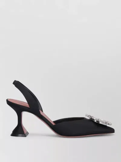 Amina Muaddi Leather Slingback Pumps Featuring Sculptural Heel In Multi