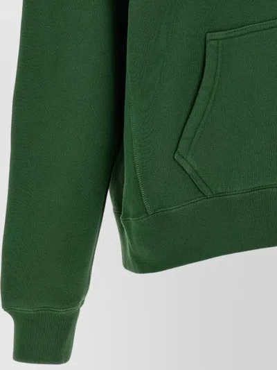 Jw Anderson Hoodie Print Hood Kangaroo Pocket Ribbed Cuffs In Green
