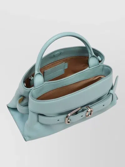 Marc Jacobs Small Leather Satchel Handbag Detachable Strap In Blue