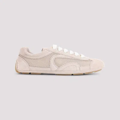 Prada Opale Beige Suede Calf Leather Sneakers In Pink