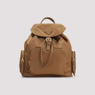 Prada Brown Re-nylon Backpack In Brown