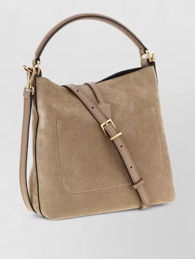 Tod's T Mini Bucket Bag Adjustable Strap Top Handle In Brown