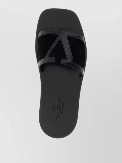Valentino Garavani Superstar Leather Sandals For Modern Elegance In Black