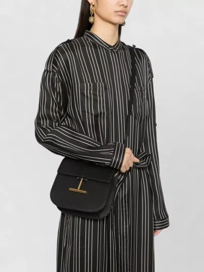 Tom Ford Tara Mini Leather Shoulder Bag Chain In Black