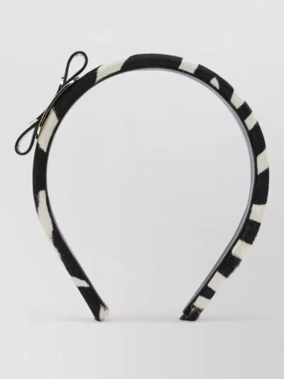 Ferragamo Vara Headband Pony Skin Animal Print In Black