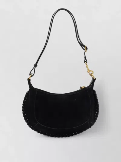 Isabel Marant Shoulder Bag Curved Silhouette Textured Trim In Black