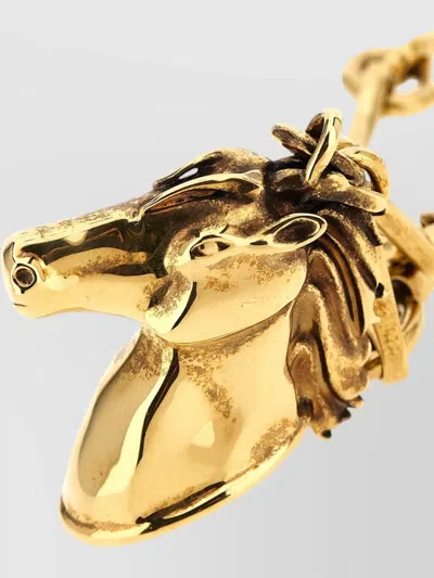 Chloé Chain Link Necklace And Horse Head Pendant In Gold