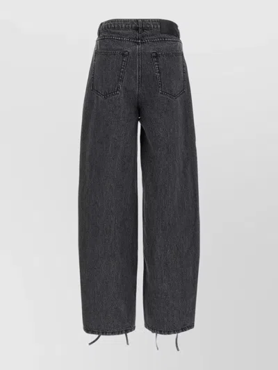 Rotate Birger Christensen Lacing Trousers Elastic Waistband Side Pockets In Black