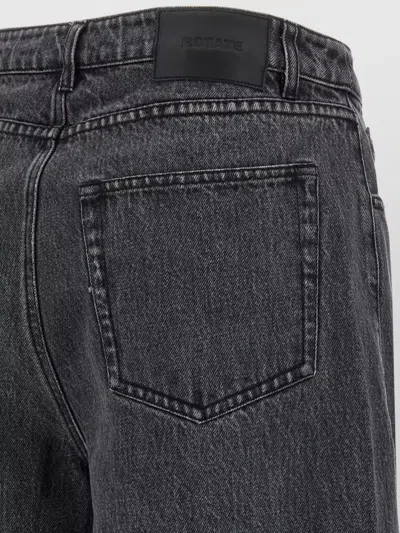 Rotate Birger Christensen Lacing Trousers Elastic Waistband Side Pockets In Black