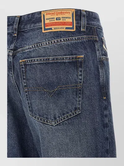 Diesel Sent Denim Trousers Contrast Stitching In Blue
