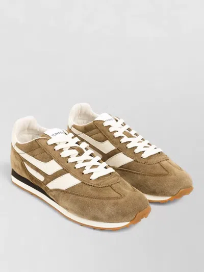 Tom Ford Sneakers Contrast Stripes Rubber Sole Suede Panels In Multi