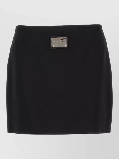 Dolce & Gabbana High Waist Short Skirt Sicily Collection In Black