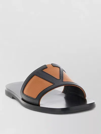 Valentino Viva Superstar Flat Sole Open Toe Slides In Multi