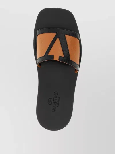 Valentino Viva Superstar Flat Sole Open Toe Slides In Multi