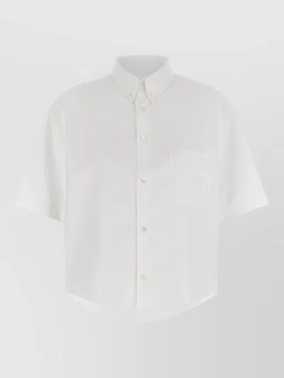 Maison Margiela Short Sleeve Shirt Button Down Collar Pocket In White