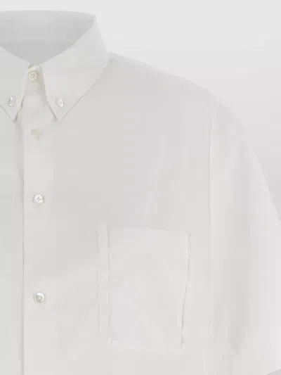 Maison Margiela Short Sleeve Shirt Button Down Collar Pocket In White
