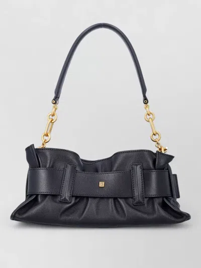 Balmain Mini Anthem Bag In Embossed Crocodile-print Calfskin In Black