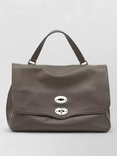 Zanellato Shoulder Bag Textured Finish Top Handle In Brown