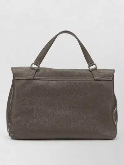 Zanellato Shoulder Bag Textured Finish Top Handle In Brown