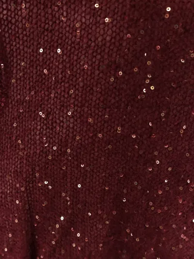 Nude Sequin-embellished Jumper In Red