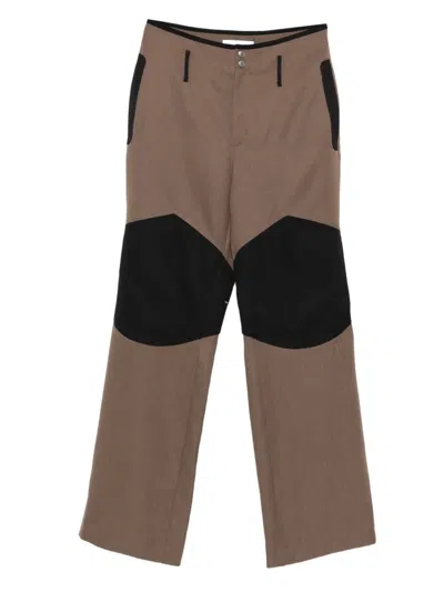 Kiko Kostadinov Orvos Panelled Trousers In Brown