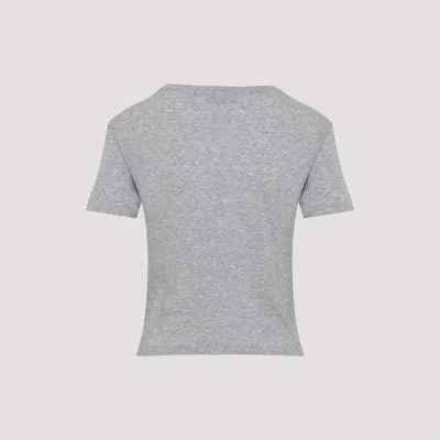 Miu Miu Cotton T-shirt In Gray