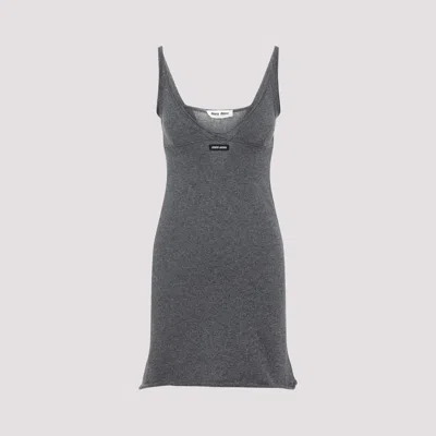 Miu Miu Cashmere Mini Dress In Gray