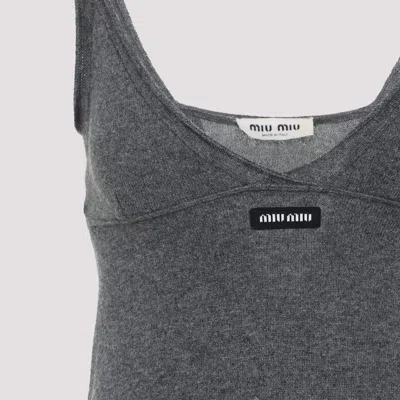 Miu Miu Cashmere Mini Dress In Gray