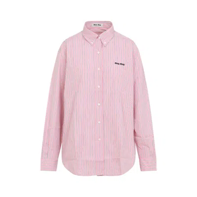 Miu Miu Cotton Shirt In Pink