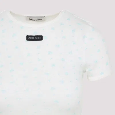 Miu Miu Cotton T-shirt In White