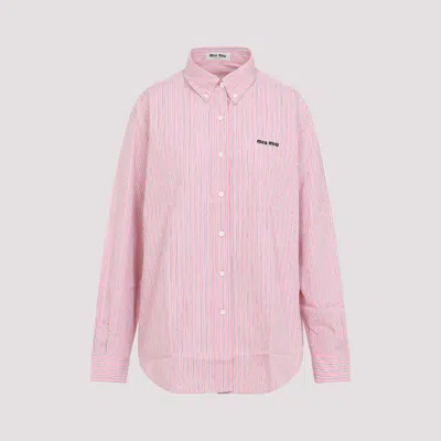 Miu Miu Cotton Shirt In Pink