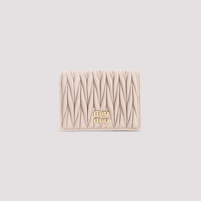 Miu Miu Lamb Leather Wallet In Brown