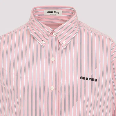 Miu Miu Cotton Shirt In Pink