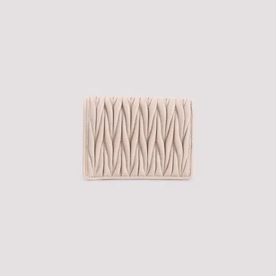 Miu Miu Lamb Leather Wallet In Brown