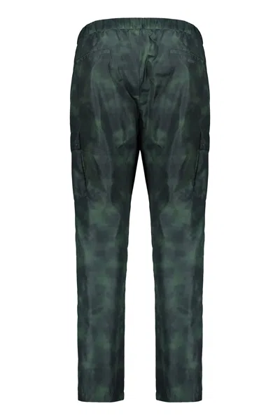 Herno Slim Fit Pants With Original Dark Pattern In Green