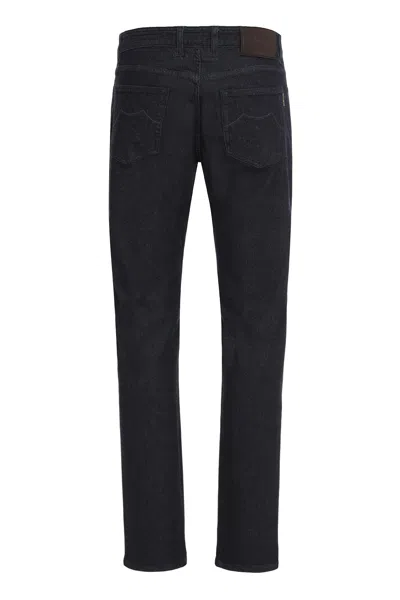 Moorer Straight Jeans With Five Pockets In Black