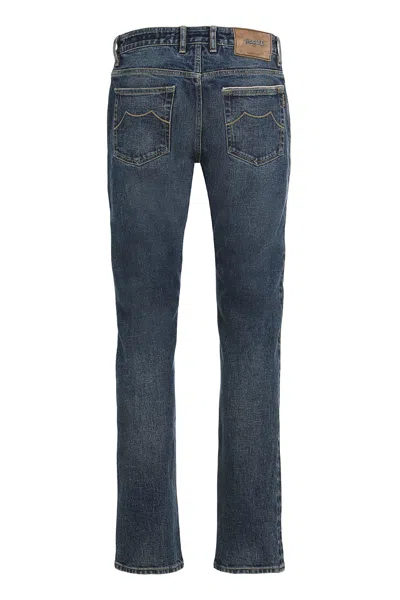 Moorer Straight Jeans With Five Pockets In Blue