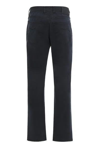 Moorer Pants In Cotton Blend In Black