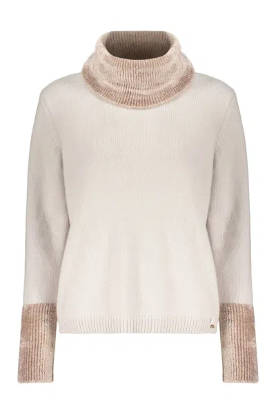Herno Sweater With High Collar In Neutral