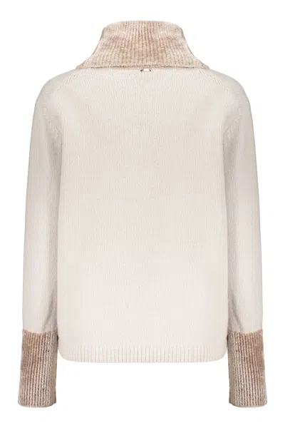 Herno Sweater With High Collar In Neutral