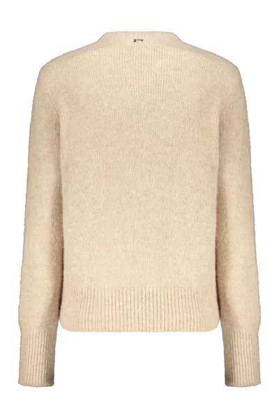 Herno Beige Sweater With Long Sleeves In Brown