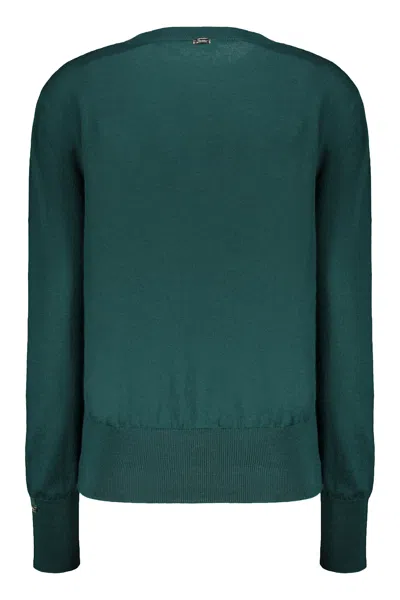 Herno Elegant Dark Green Sweater With Long Sleeves In Green