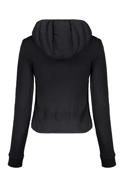 Herno Short Black Down Jacket With Hood In Blue