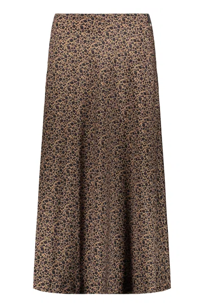 Herno Gonna Midi Brown Elegant And Fluid In Brown