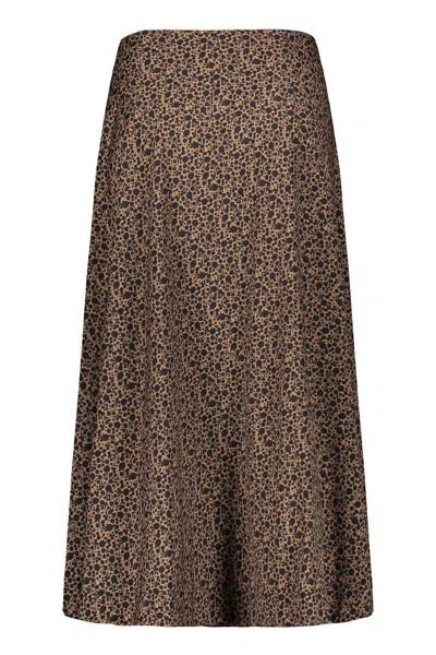 Herno Gonna Midi Brown Elegant And Fluid In Brown