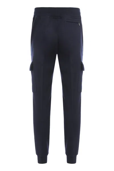Moorer Track Pants In Cotton In Blue