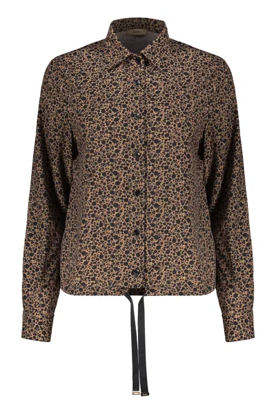 Herno Brown Shirt With Logo In Brown