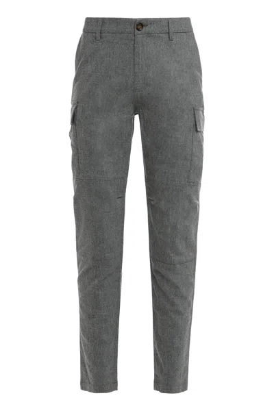 Moorer Cargo Pants In Mixed Cotton In Gray