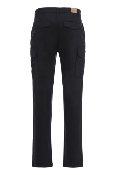 Moorer Logo-patch Cargo Pants In Blue