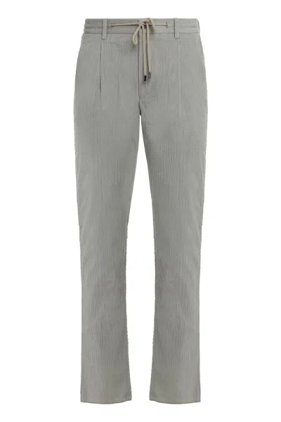 Moorer Cotton Trousers In Gray